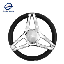 Genuine Marine Bright silver square outboard engine hanging steering wheel special for yacht fishing boat
